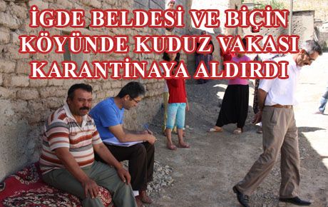 İKİ BELDEDE KUDUZ KARANTİNASI 