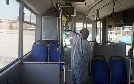 Toplu taşıma araçlarında dezenfekte