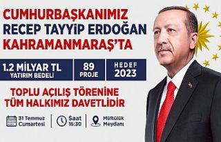 Cumhurbaşkanı Erdoğan Kahramanmaraş’a geliyor
